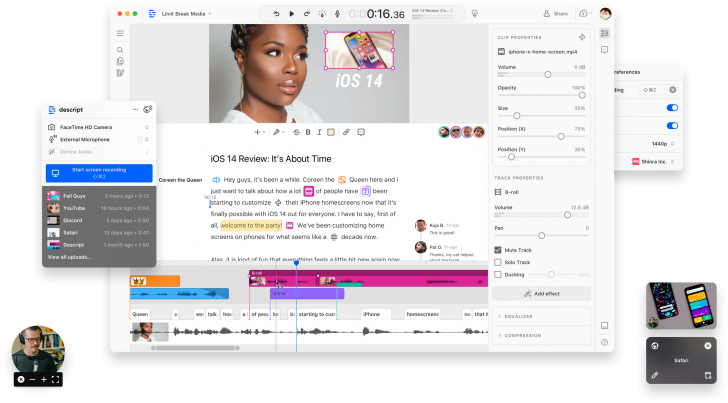 โปรแกรมแปลงคำพูดตัดต่อภาษาอังกฤษ Descript
