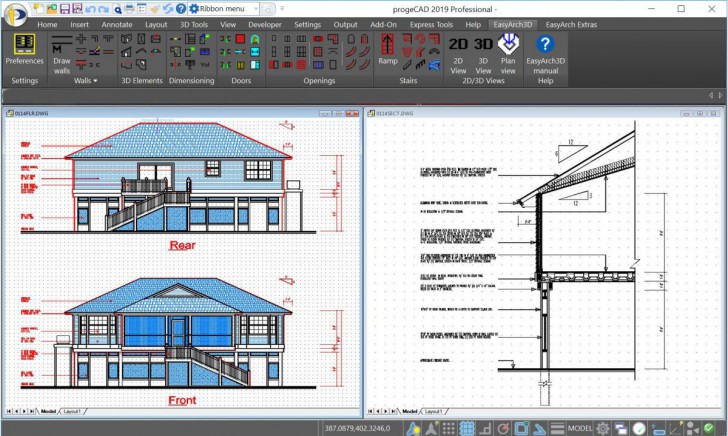 progeCAD 2022 Professional (โปรแกรมออกแบบบ้าน เปิดไฟล์โปรแกรม AutoCAD ได้) : 