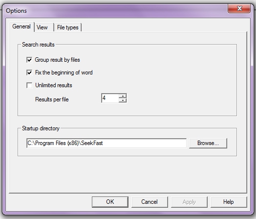 SeekFast (โปรแกรม SeekFast ค้นข้อความในไฟล์เอกสาร พร้อมกันหลายไฟล์)  : 