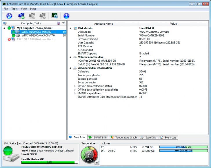Active Hard Disk Monitor (โปรแกรม Hard Disk Monitor ตรวจสอบสถานะ เช็คสุขภาพฮาร์ดดิสก์)  : 