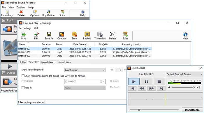 NCH RecordPad Audio Recorder (โปรแกรมอัดเสียง บันทึกเสียงแบบครบวงจร) : NCH RecordPad Audio Recorder (โปรแกรมอัดเสียง บันทึกเสียงแบบครบวงจร) :
