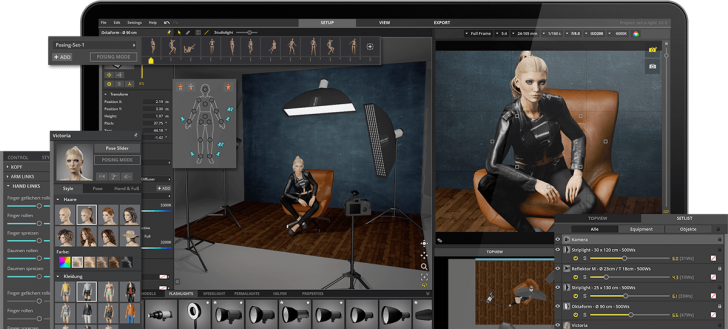 Set A Light 3D (โปรแกรม Set A Light 3D จัดแสงสตูดิโอแบบจำลอง สตูดิโอเสมือนจริง) : 