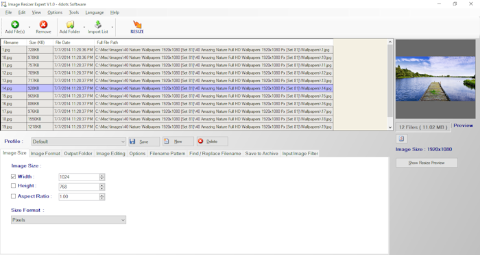 โปรแกรมย่อขนาดไฟล์รูปภาพ Photo Resizer Expert