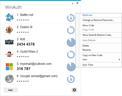 WinAuth (โปรแกรมสร้างรหัสยืนยันตัวตน 2 ชั้น รองรับเว็บไซต์และเกมบน PC ฟรี)
