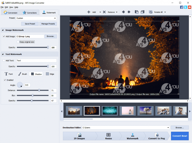 AVS Image Converter (โปรแกรมแปลงไฟล์ แปลงไฟล์ภาพ พร้อมใส่ลายน้ำบนรูปภาพ) : 