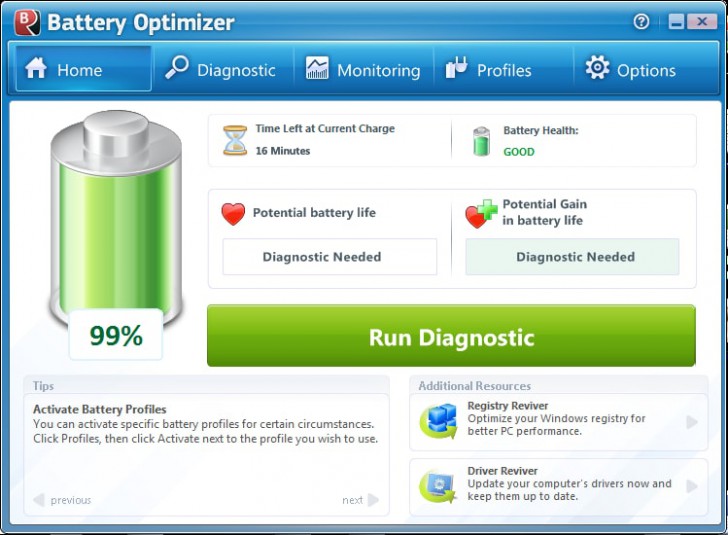 โปรแกรมจัดการถนอมแบตเตอรี่ BATTERY OPTIMIZER