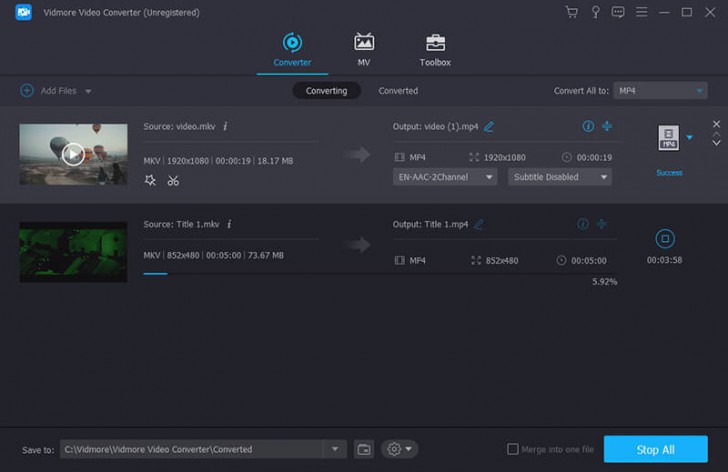 Vidmore Video Converter (โปรแกรม Video Converter เครื่องมือ แปลงไฟล์วิดีโอหลายนามสกุล) : 