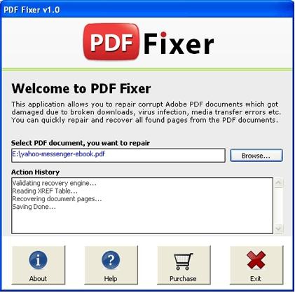 โปรแกรมซ่อมไฟล์ และกู้ไฟล์เอกสาร PDF Fixer