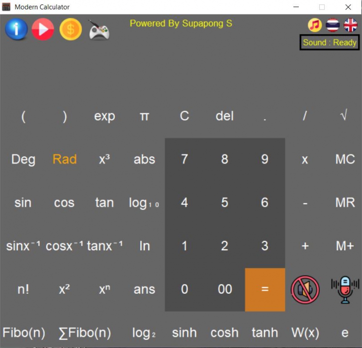 โปรแกรมเครื่องคิดเลขวิทยาศาสตร์ Modern Calculator โปรแกรมเครื่องคิดเลขวิทยาศาสตร์ Modern Calculator