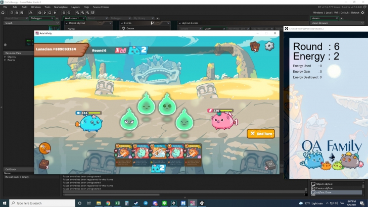 OA Axie infinity CalEnergy (โปรแกรมช่วยคำนวนจี้ในโหมดอารีน่า ของเกม Axie infinity) : 