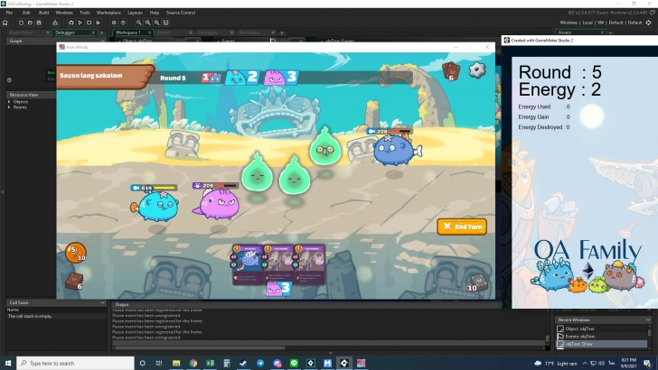 OA Axie infinity CalEnergy (โปรแกรมช่วยคำนวนจี้ในโหมดอารีน่า ของเกม Axie infinity) : OA Axie infinity CalEnergy (โปรแกรมช่วยคำนวนจี้ในโหมดอารีน่า ของเกม Axie infinity) :