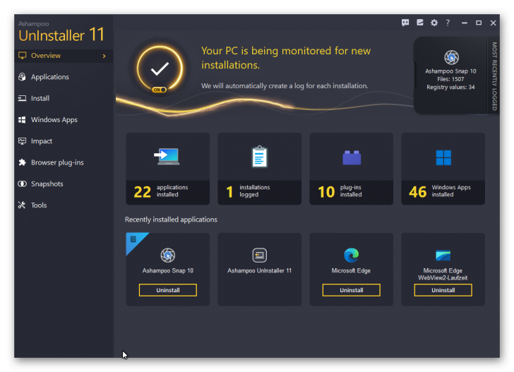 Ashampoo UnInstaller โปรแกรมลบไฟล์ ลบโปรแกรม