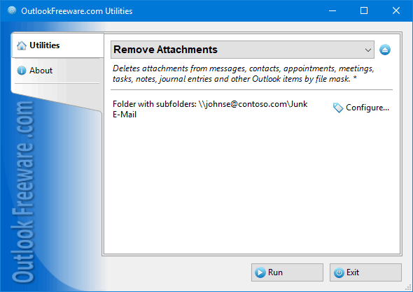 โปรแกรมลบไฟล์แนบอีเมล Remove Attachments for Outlook
