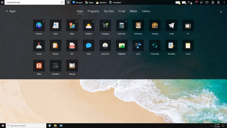 OneLaunch (โปรแกรม OneLaunch ตกแต่งหน้าจอ ค้นหาเว็บไซต์ผ่านหน้าจอ Desktop) : 