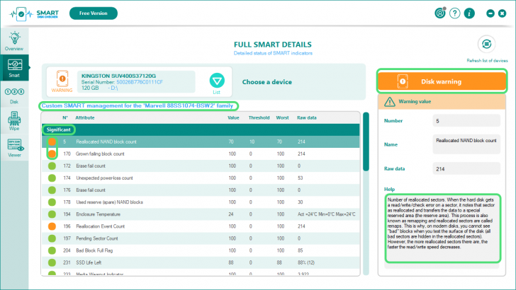 โปรแกรมเช็คสุขภาพฮาร์ดดิสก์ Smart Disk Checker