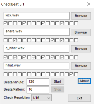 โปรแกรมสร้างเสียงจังหวะดนตรี CheckBeat โปรแกรมสร้างเสียงจังหวะดนตรี CheckBeat