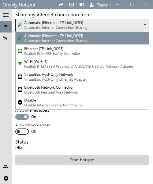 Omnify Hotspot (โปรแกรม Omnify Hotspot แชร์ไวไฟฮอตสปอต กระจายไวไฟบนคอมพิวเตอร์) : 