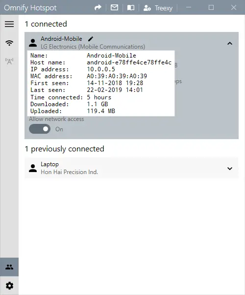 Omnify Hotspot (โปรแกรม Omnify Hotspot แชร์ไวไฟฮอตสปอต กระจายไวไฟบนคอมพิวเตอร์) : 
