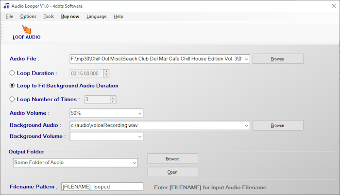 โปรแกรมทำลูปวนเสียงเพลง Audio Looper โปรแกรมทำลูปวนเสียงเพลง Audio Looper