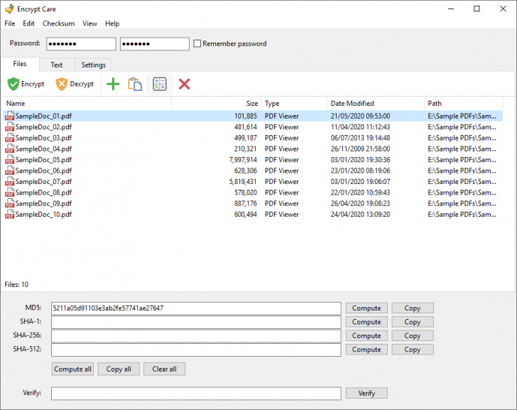 โปรแกรมเข้ารหัสป้องกันไฟล์ Encrypt Care