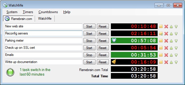 WatchMe (โปรแกรม WatchMe นับเวลาถอยหลัง จับเวลาพร้อมกันหลายอัน) : WatchMe (โปรแกรม WatchMe นับเวลาถอยหลัง จับเวลาพร้อมกันหลายอัน) :