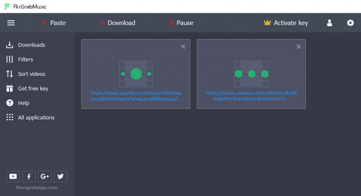 FlixGrab Music (โปรแกรม FlixGrab Music ดาวน์โหลดเพลงออนไลน์จากบริการสตรีมมิ่ง) : 