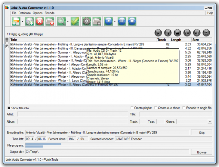 โปรแกรมแปลงไฟล์เสียง Jolix Audio Converter