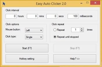 โปรแกรมคลิกเมาส์อัตโนมัติ Easy Auto Clicker