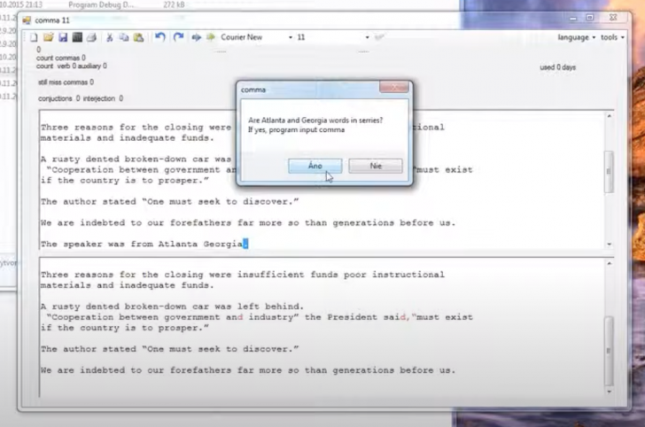 Comma (โปรแกรม Comma แก้จุดคอมม่า ใส่จุลภาค ไวยากรณ์ภาษาอังกฤษ) : 