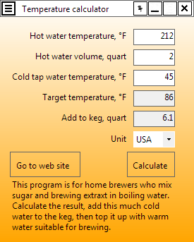 โปรแกรมช่วยคำนวณอุณหภูมิน้ำ TempCalc