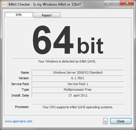 โปรแกรมตรวจสอบเวอร์ชันบิตของ Windows 64bit Checker โปรแกรมตรวจสอบเวอร์ชันบิตของ Windows 64bit Checker