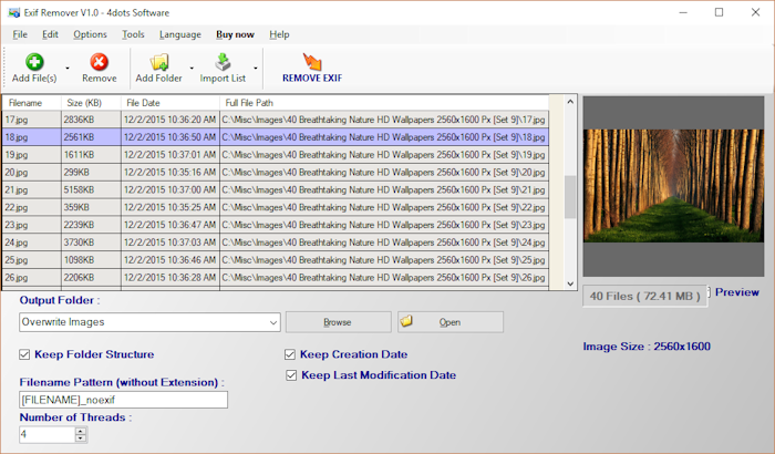 โปรแกรมลบข้อมูล EXIF ออกจากรูปภาพ Exif Remover โปรแกรมลบข้อมูล EXIF ออกจากรูปภาพ Exif Remover