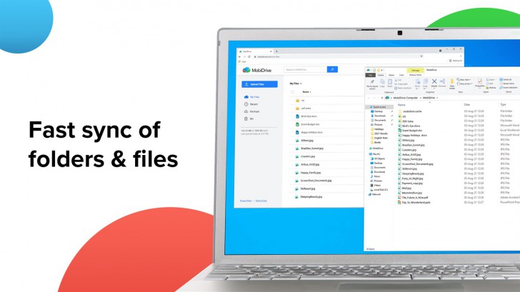 โปรแกรมพื้นที่เก็บข้อมูลบนคลาวด์ MobiDrive