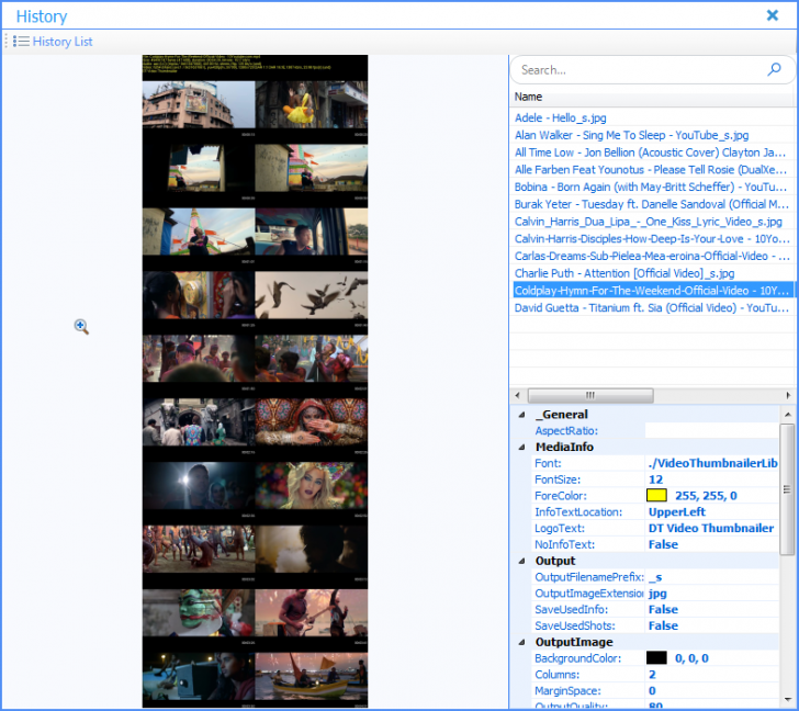DT Video Thumbnailer (โปรแกรม DT Video Thumbnailer สร้างรูปภาพตัวอย่างจากไฟล์วิดีโอ) : 