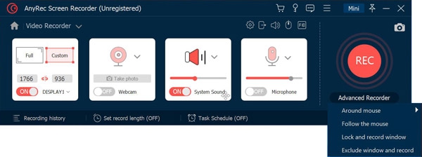 AnyRec Screen Recorder (โปรแกรมอัดหน้าจอ อัดวิดีโอหน้าจอระดับมืออาชีพ) : 