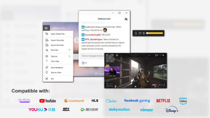 โปรแกรมเล่นวิดีโอแบบหน้าต่างย่อย uView Player Lite