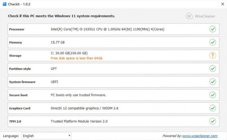 โปรแกรมเช็คความต้องการสเปกเครื่อง Checkit