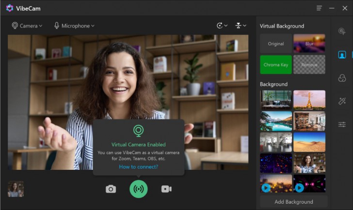 โปรแกรมเปลี่ยนกล้องมือถือเป็นเว็บแคม VibeCam