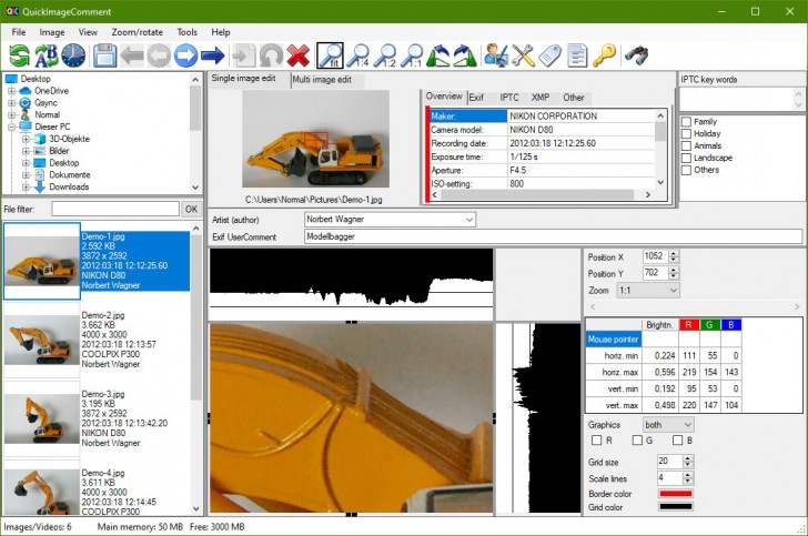 QuickImageComment (โปรแกรม จัดการข้อมูล Metadata แก้ไขรายละเอียด EXIF รูปภาพ) : 