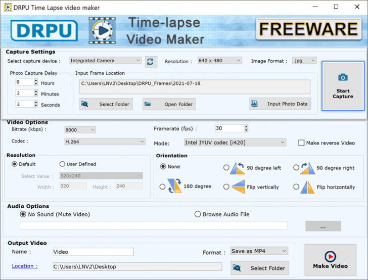 โปรแกรมสร้างวิดีโอไทม์แลปส์ Time Lapse Video Maker