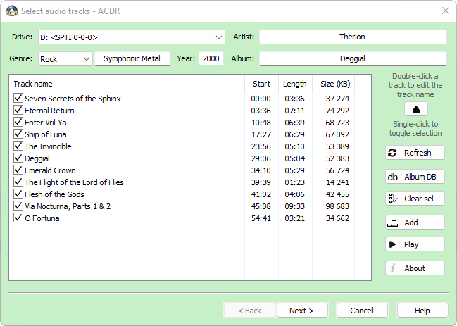 โปรแกรมอ่านแผ่นเพลง บันทึกไฟล์เสียงแผ่นซีดี ACDR