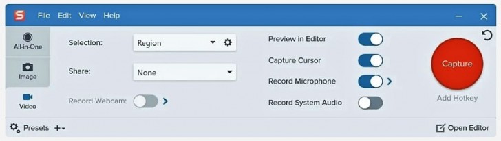 โปรแกรมจับภาพ อัดวิดีโอหน้าจอ SnagIt