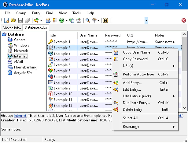 โปรแกรมจำรหัสผ่าน KeePass โปรแกรมจำรหัสผ่าน KeePass