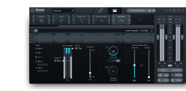 iZotope Ozone 11 Advanced (โปรแกรมทำ Mastering ปรับแต่งเสียงพลงขั้นตอนสุดท้าย สำหรับมืออาชีพในวงการดนตรี) : 