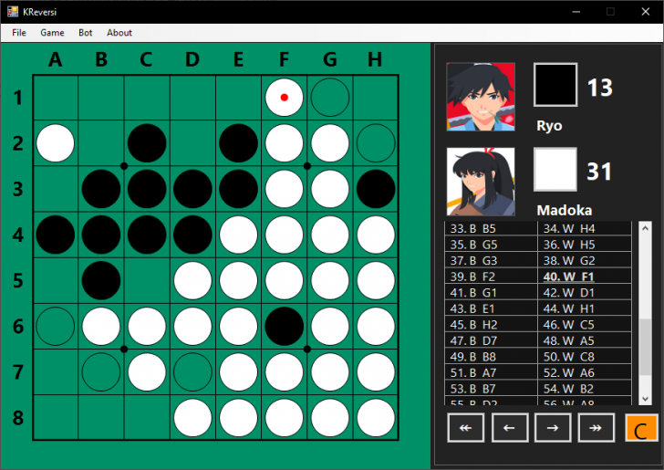 KReversi (เกม Othello ที่อนุญาตให้สร้าง Bot มาแข่งเองได้)