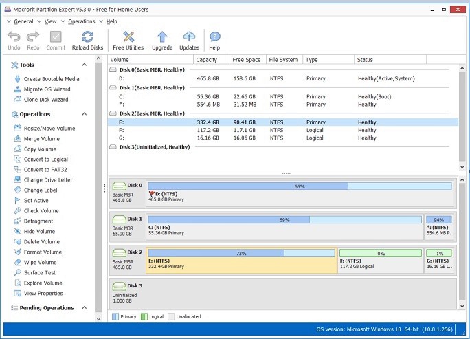 โปรแกรมแบ่งพาร์ทิชัน Macrorit Disk Partition Expert Free