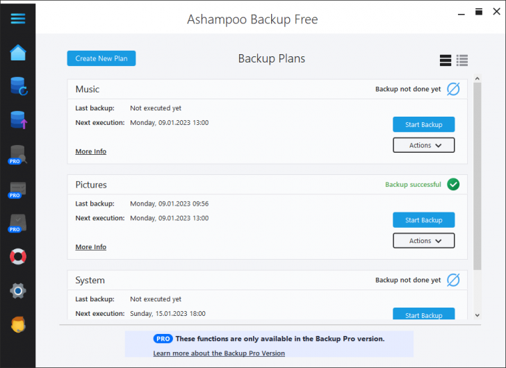 Ashampoo Backup (โปรแกรมสำรองไฟล์ ข้อมูล ใช้งานง่ายฟรี) : 