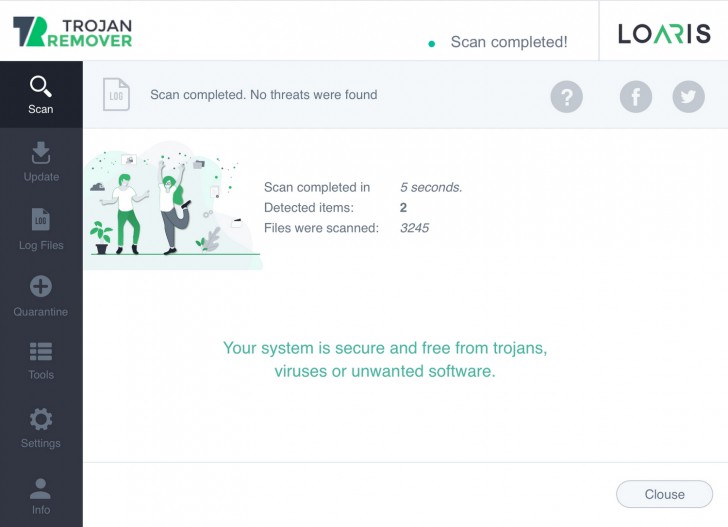 โปรแกรมสแกน ค้นหา และกำจัดโทรจัน Loaris Trojan Remover