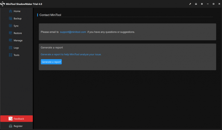 MiniTool ShadowMaker (โปรแกรม MiniTool ShadowMaker สำรองข้อมูล Backup ข้อมูล) : 