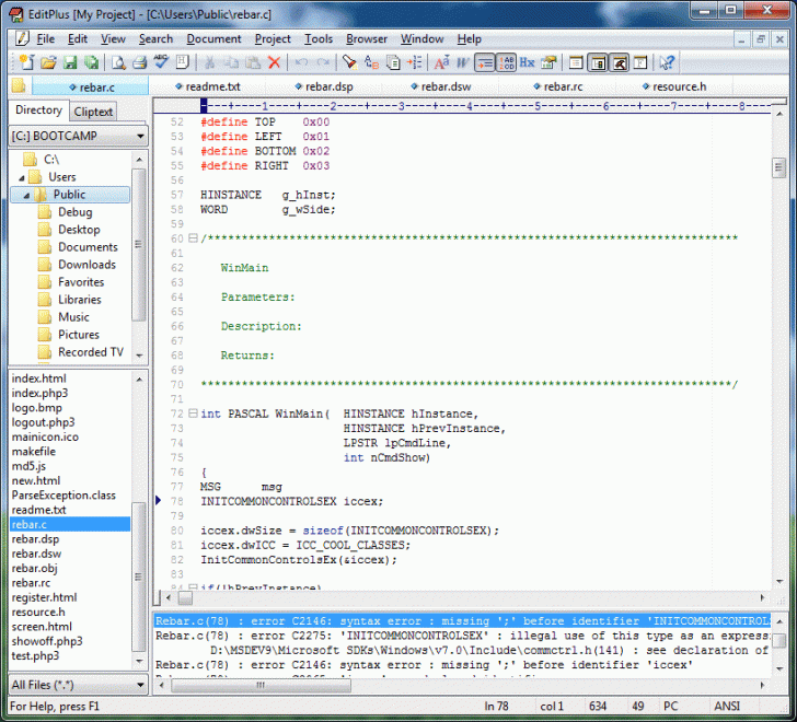 EditPlus (โปรแกรมเขียนโค้ดใช้เหมือน NotePad แต่ประสิทธิภาพเหนือกว่า) : 